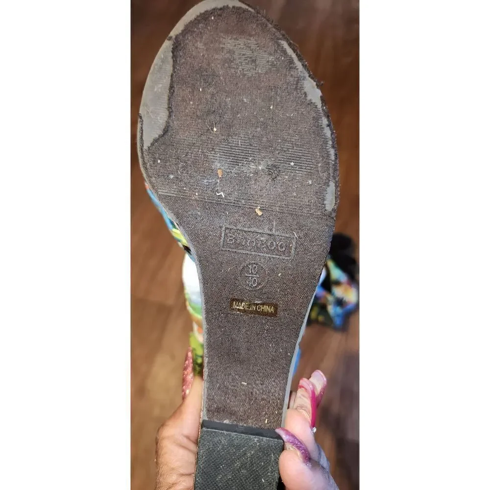 Vintage Bamboo Wedge Heels